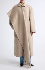OSSOU Canyon Wool Blend Coat with Scarf Detail