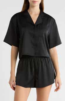 Boxy Stretch Satin Short Pajamas