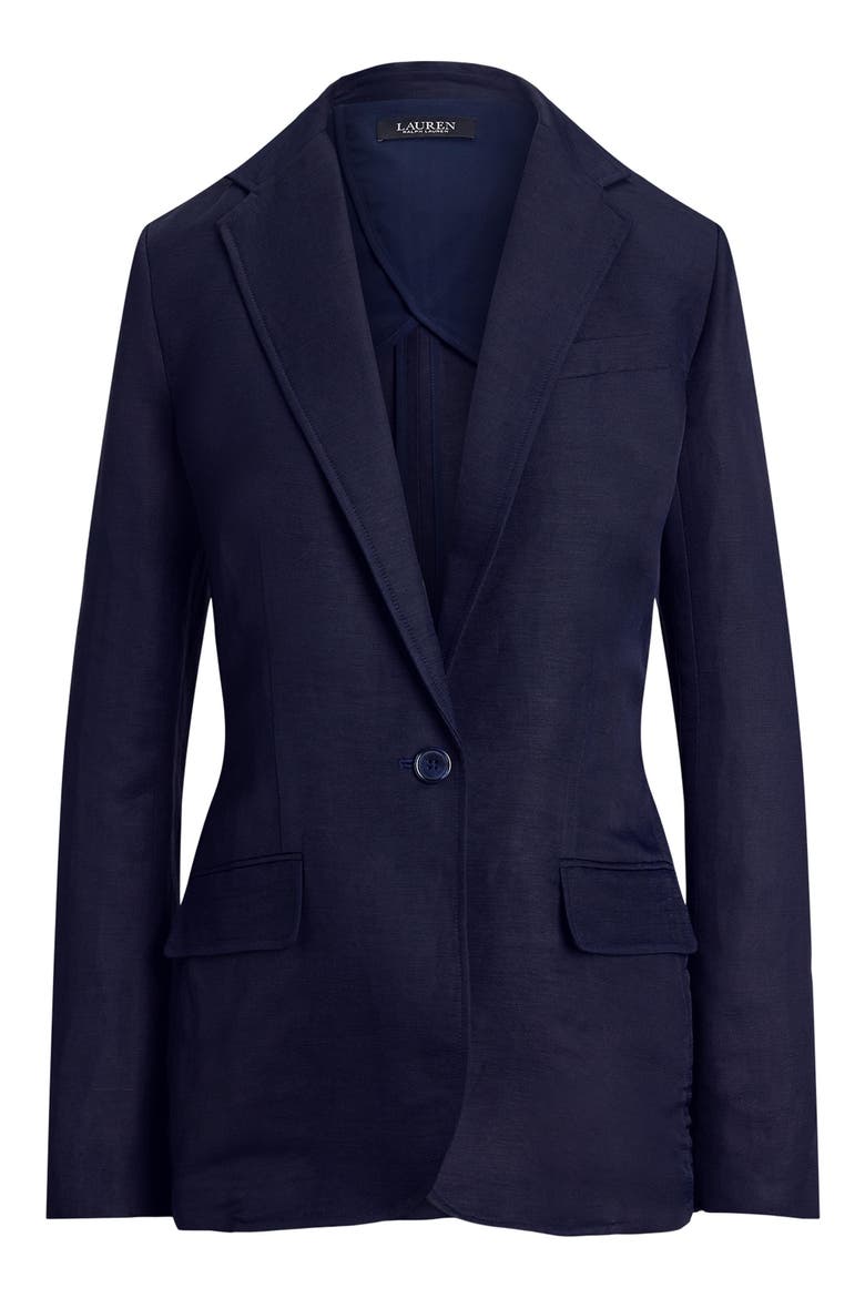 Linen Blend Blazer, Alternate, color, LAUREN NAVY BLUE