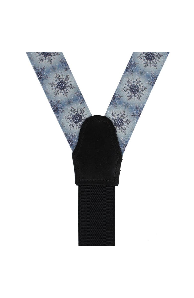Trafalgar Clarence The Classy Snowflake Silk Holiday Button End Brace, Alternate, color, Light Blue