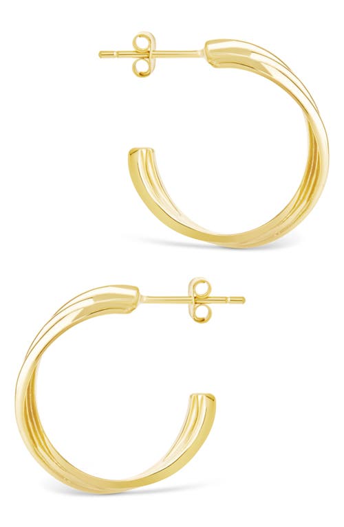 Sterling Forever Monique Twisted Hoop Earrings In Gold