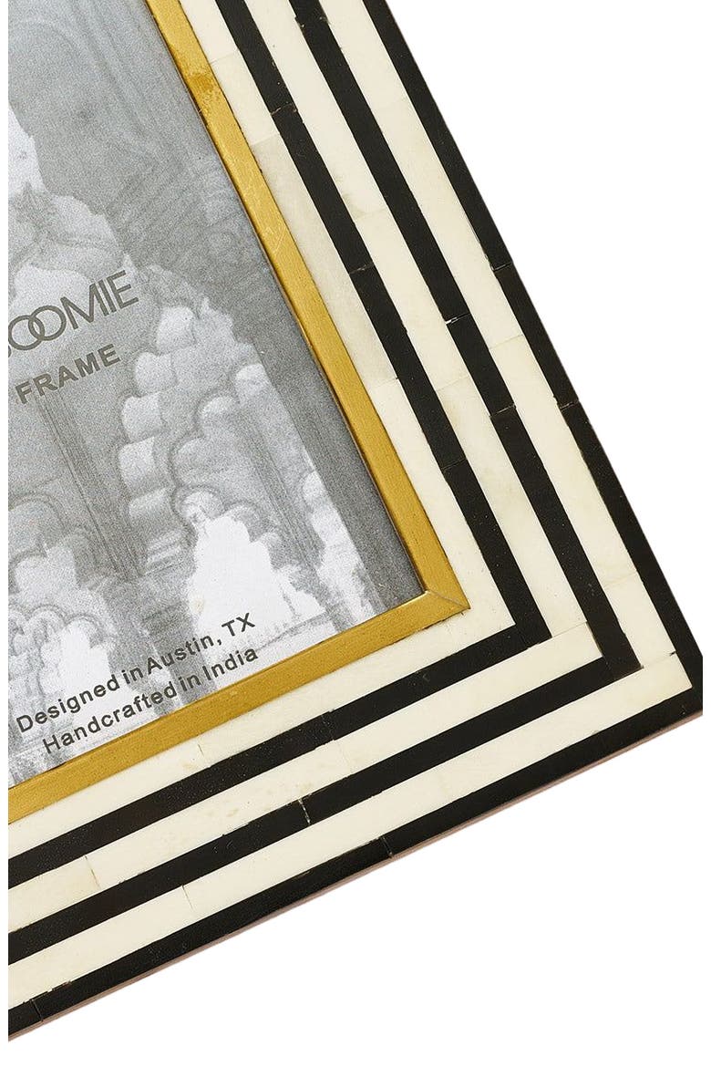 Rajiva Black & Cream Picture Frame - Hand Carved Bone, Alternate, color, Black/White