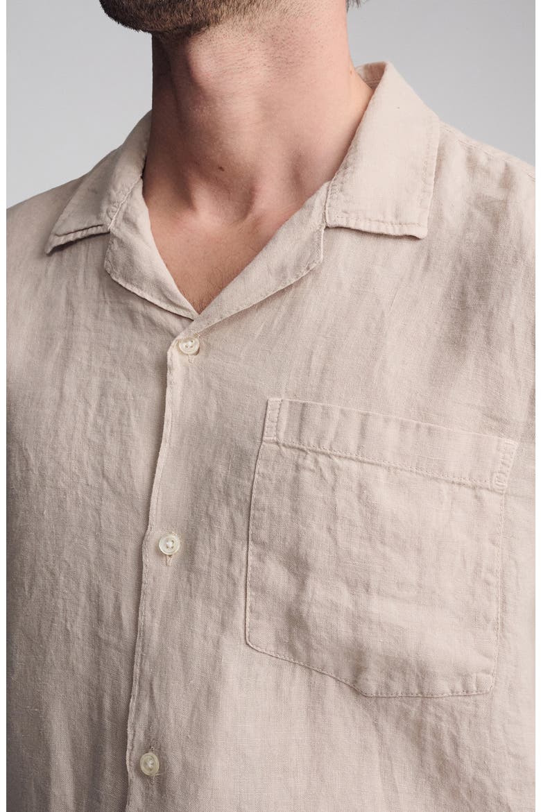 Linen Camp Shirt, Alternate, color, SAND