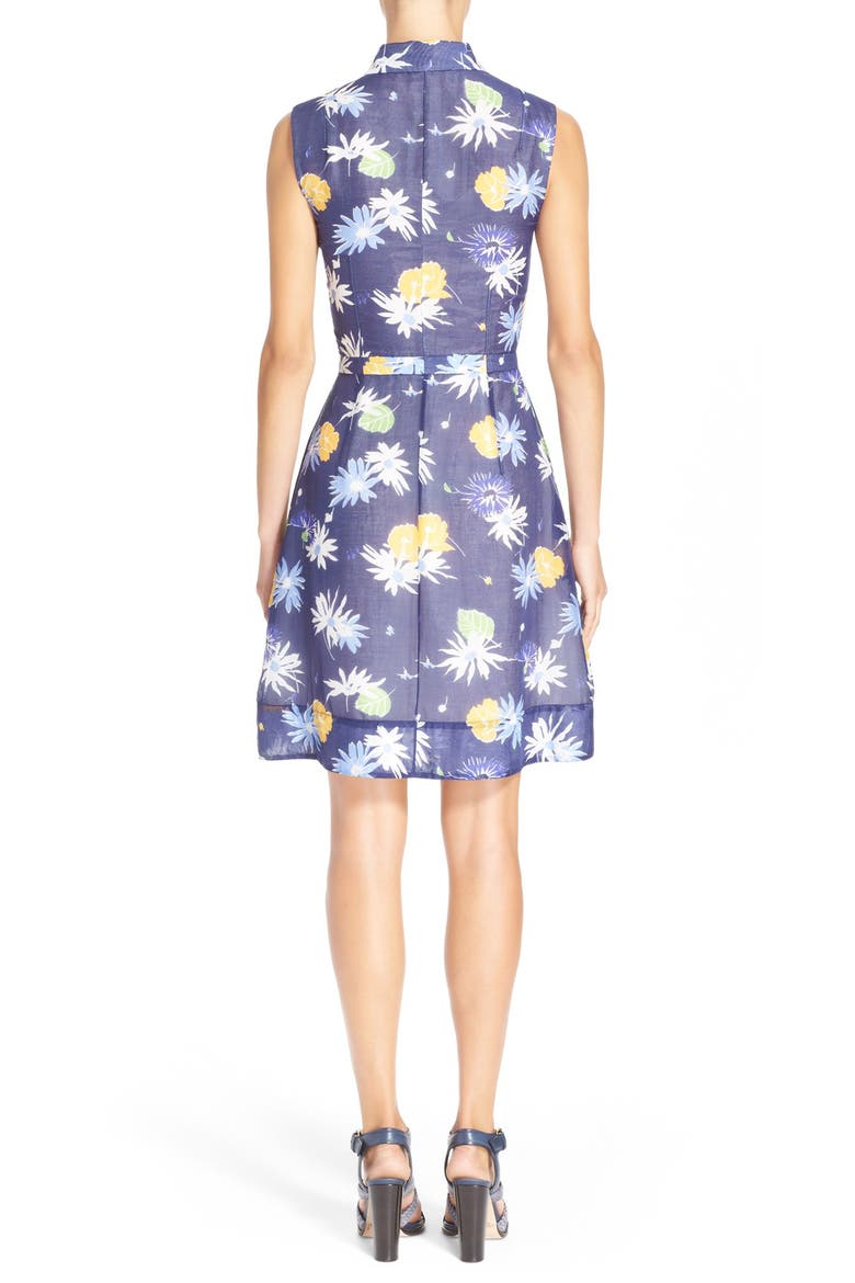 'Derine' Floral Print Sleeveless Dress, Alternate, color, NAVY MULTI