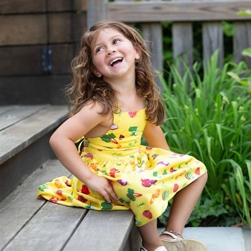 Worthy Threads Girls Tie Back Dress In Farmer's Market