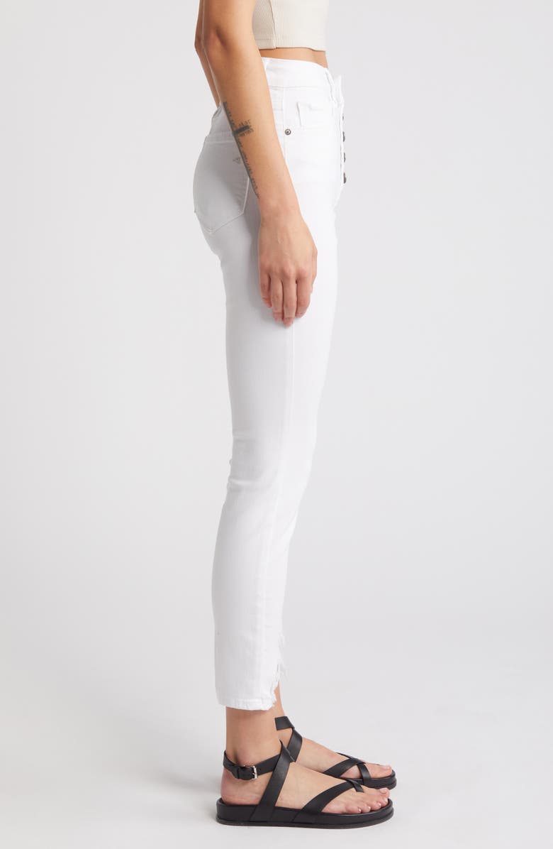 HIDDEN JEANS Exposed Button High Waist Fray Hem Skinny Jeans, Alternate, color, 