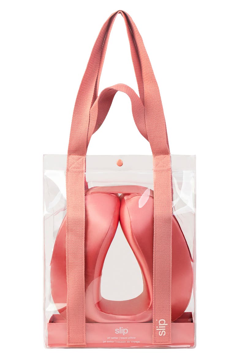 Pure Silk Travel Pillow, Main, color, BLUSH