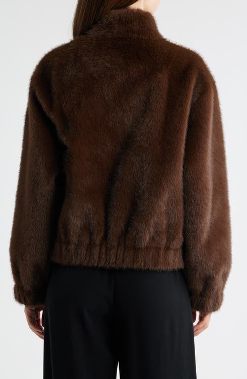 Sam Edelman Faux Fur Bomber Jacket In Brown