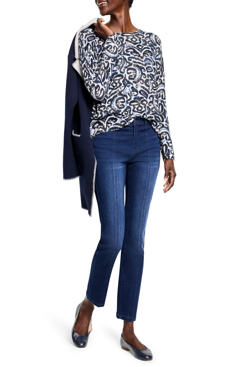 NIC+ZOE Tossed Paisley Print Sweater, Alternate, color, 