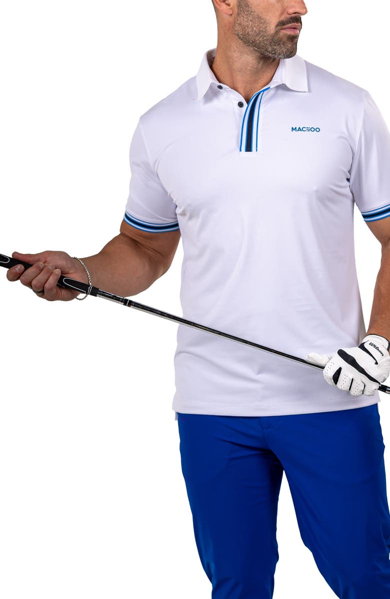 Maceoo Marthyr0016 White Tipped Golf Polo, Alternate, color,