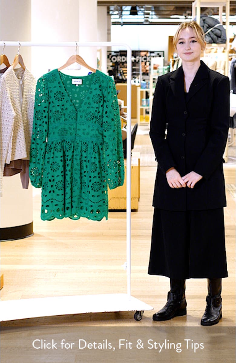 Long Sleeve Eyelet Minidress, sales video thumbnail