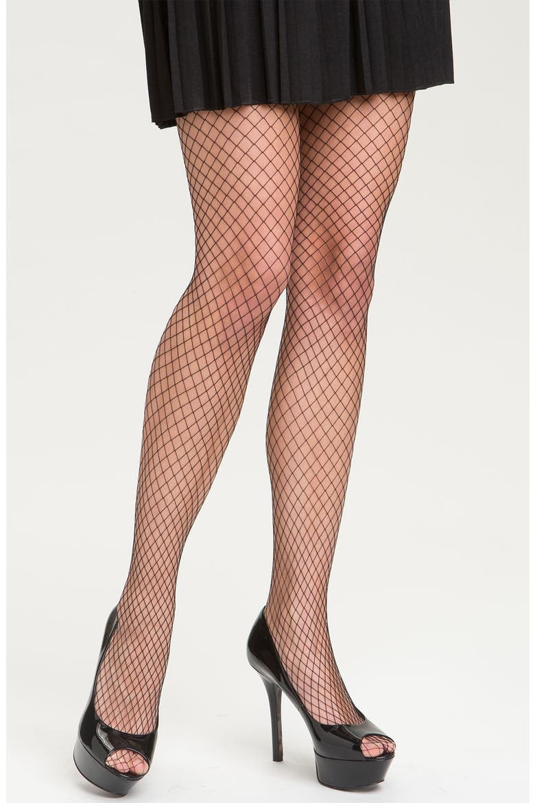 Donna Karan 'Signature Collection' Fishnet Stockings, Main, color, BLACK