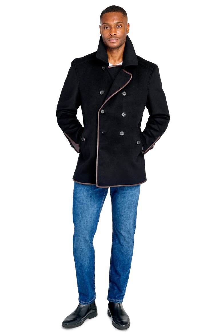 Bern Wool Blend Peacoat, Alternate, color, BLACK