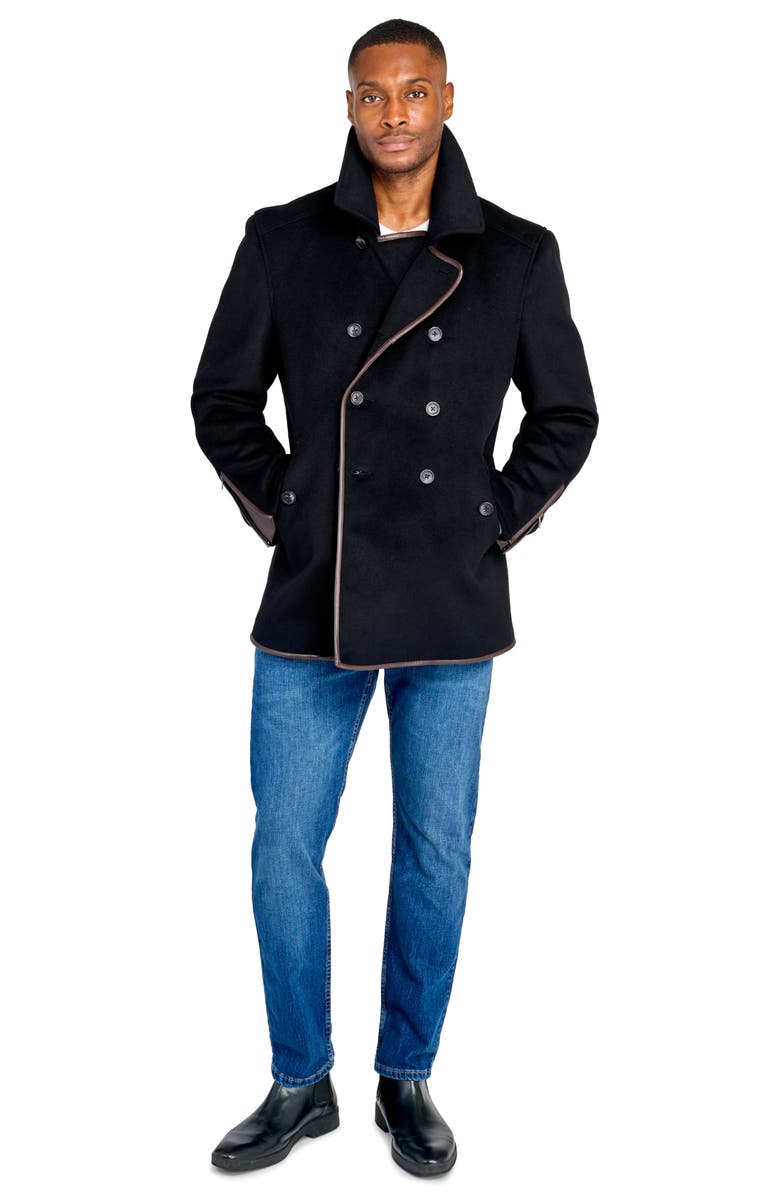 W.R.K Bern Wool Blend Peacoat, Alternate, color, Black
