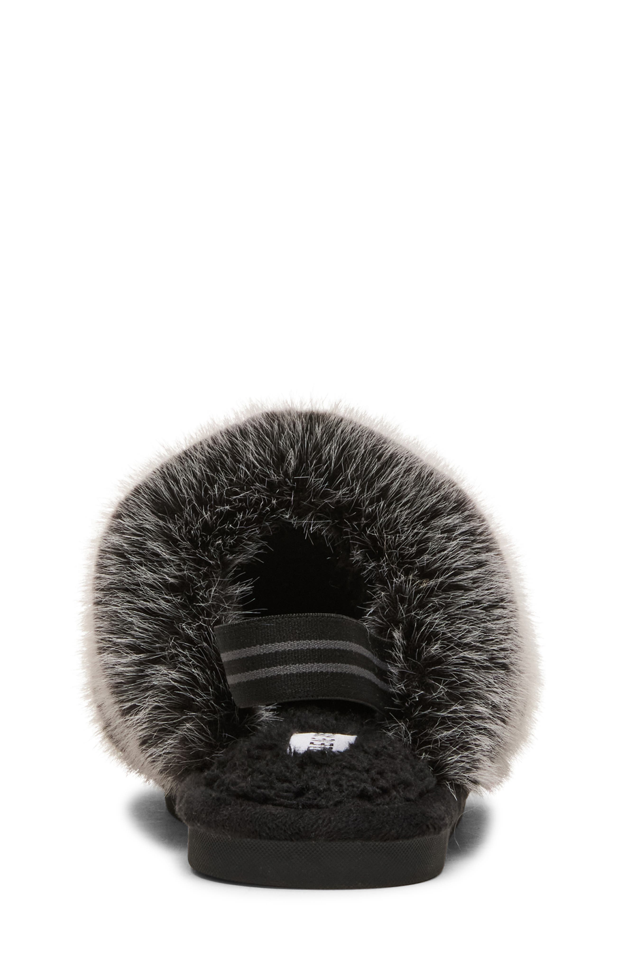 Steve Madden Kids' JPoof Faux Fur Slipper, Alternate, color, Grey