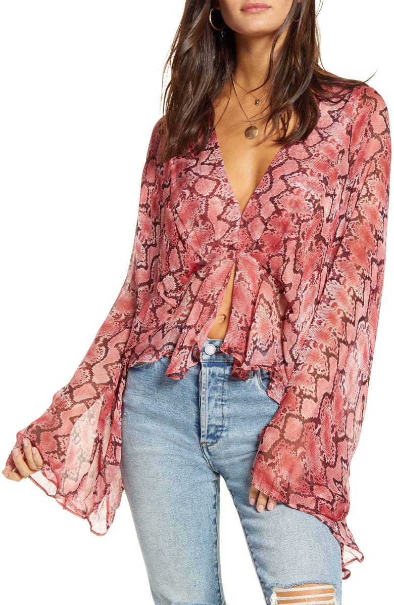 Band of Gypsies Vacancies Snake Print Top, Main, color, 