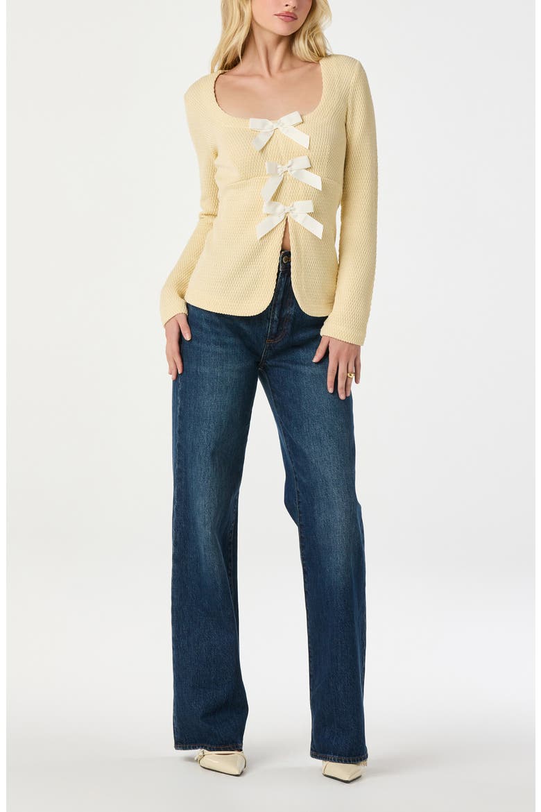 Split Front Bow Top, Alternate, color, YELLOW