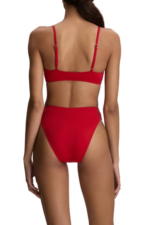 Polo Ralph Lauren Modern High Cut Bikini Bottoms In Red