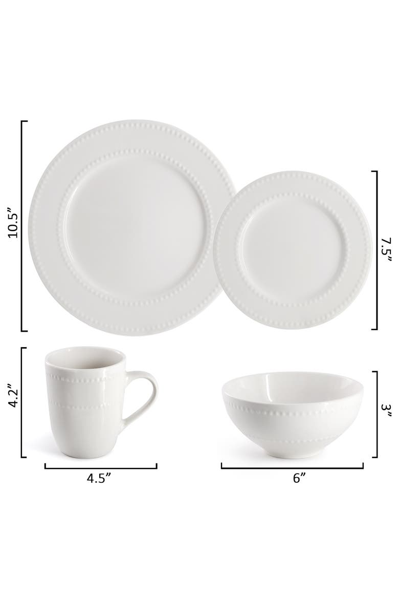 Olevia 16 Piece Stoneware Dinnerware Set in White, Alternate, color, White
