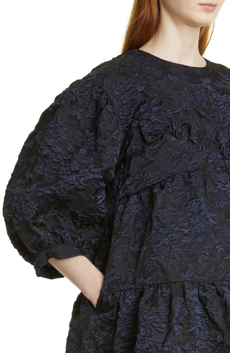 Simone Rocha Floral Cloqué Bustier Minidress, Alternate, color, 