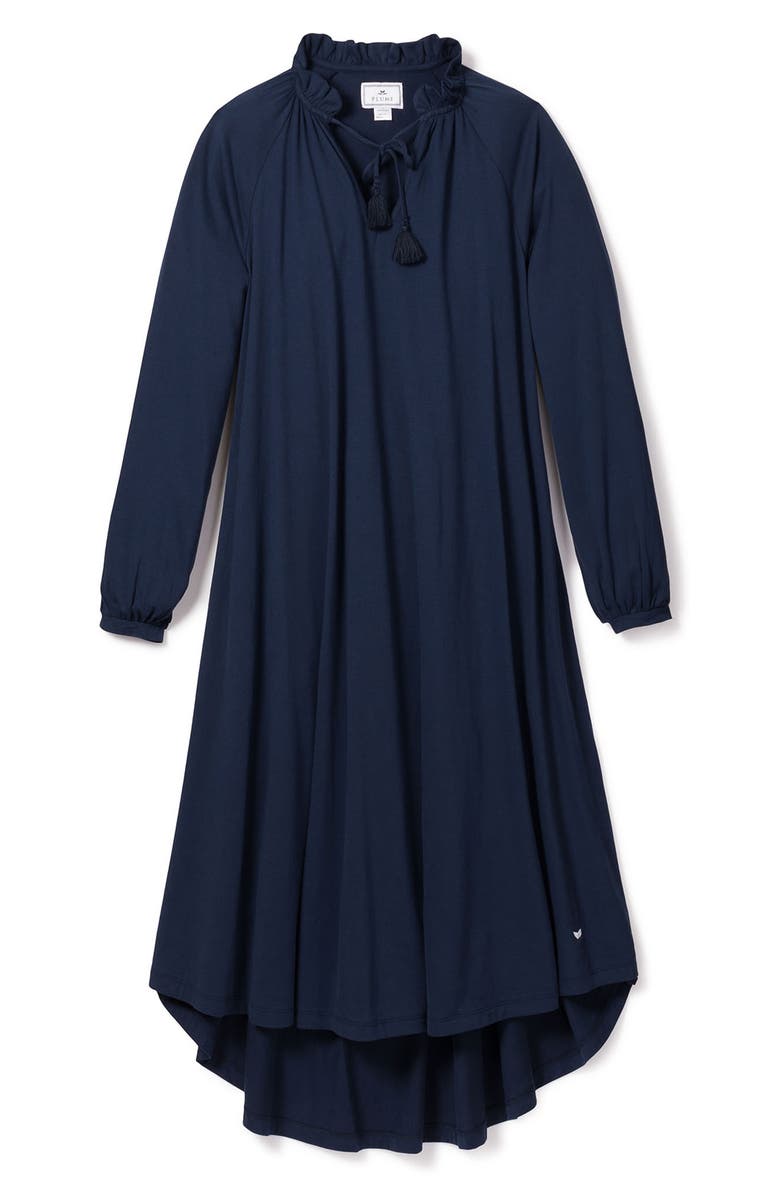 Petite Plume Camille Long Sleeve Luxe Pima Cotton Nightgown, Alternate, color,