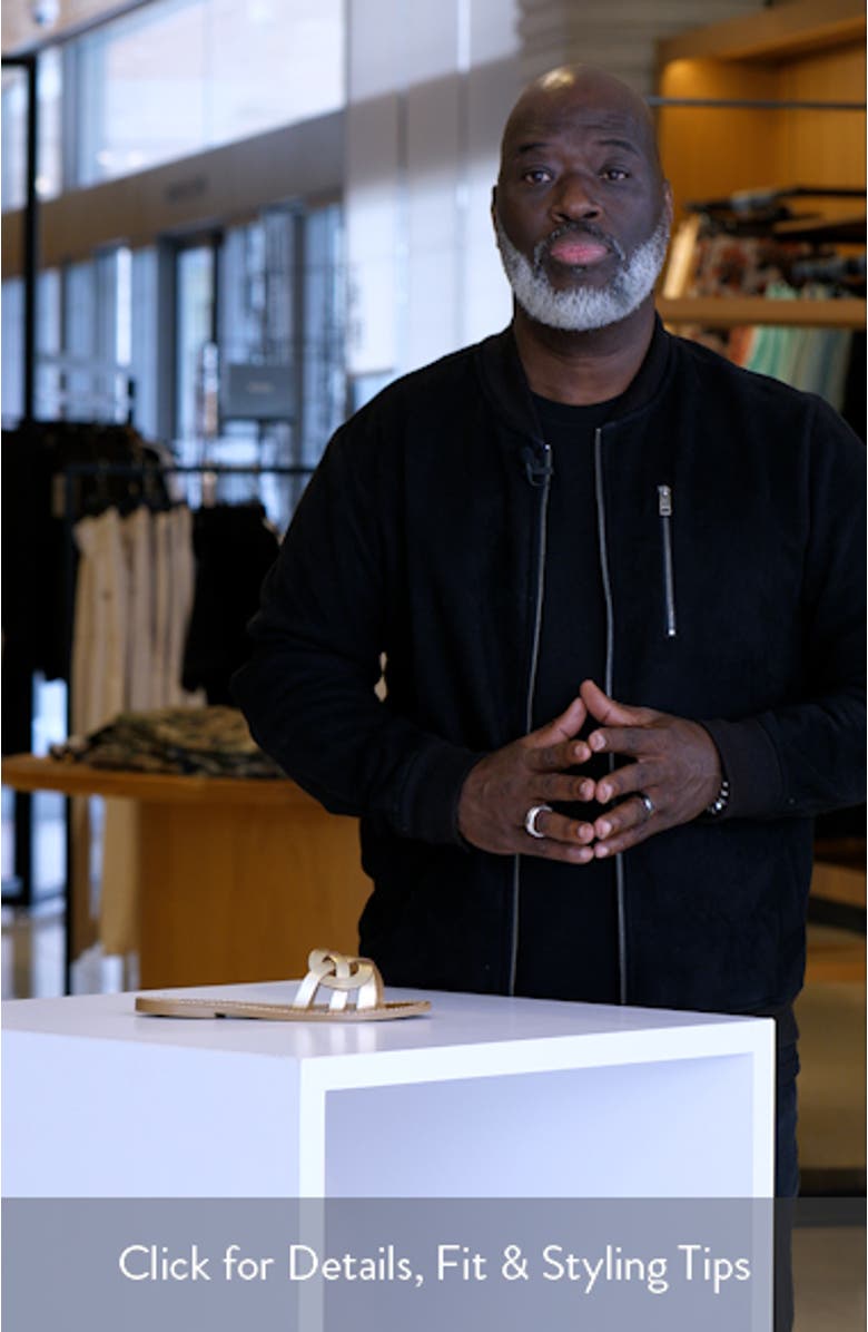 Intertwined Strap Flat Leather Slide Sandal, sales video thumbnail