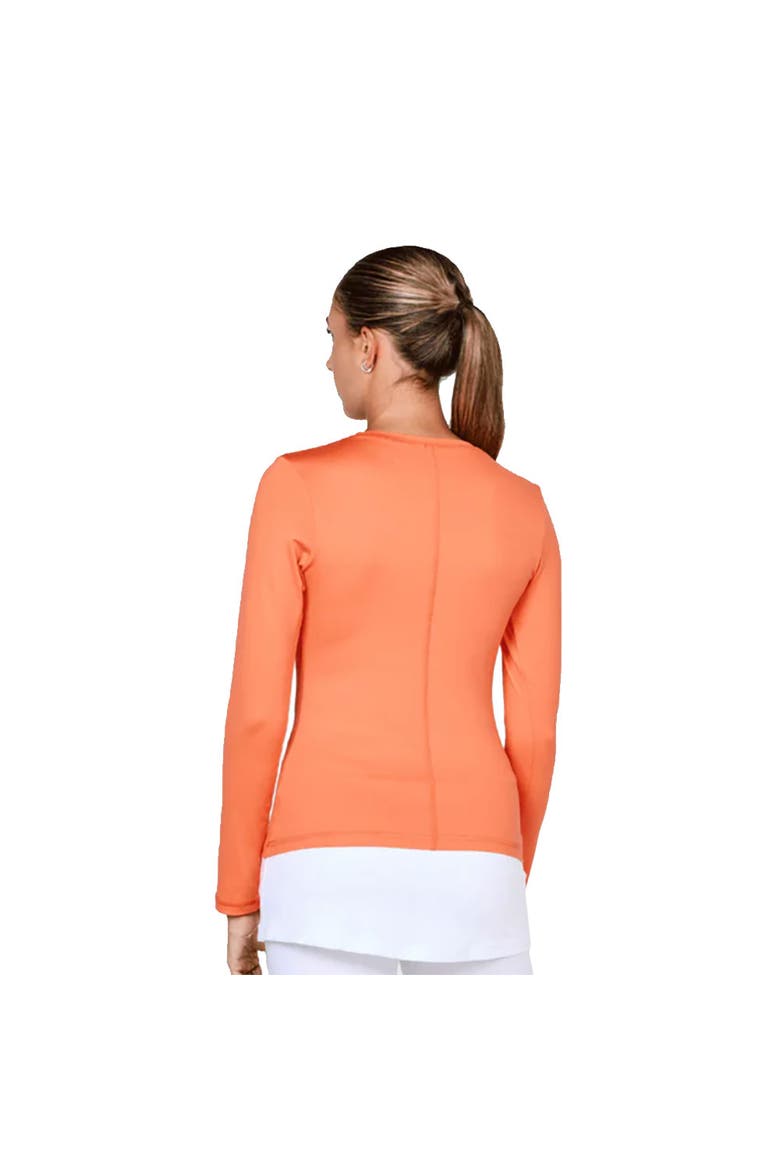 UV Colors Womens Long Sleeve Tennis Shirt, Alternate, color, Nectarine