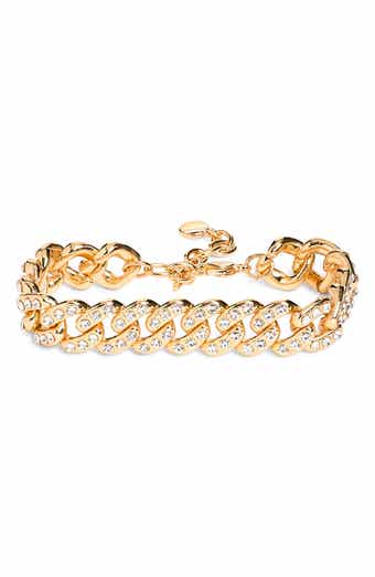 BaubleBar Statement Pavé Crystal Curb Chain Bracelet
