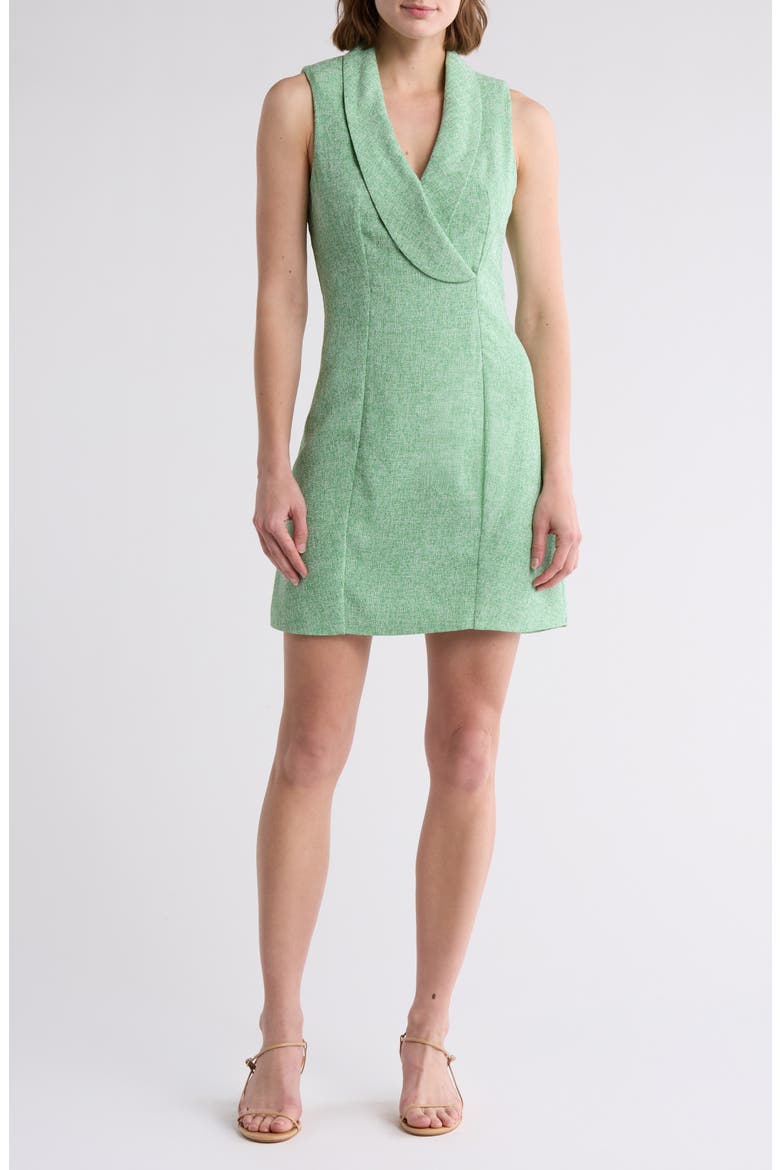 Linda Sleeveless Blazer Dress, Main, color, GREEN TWEED