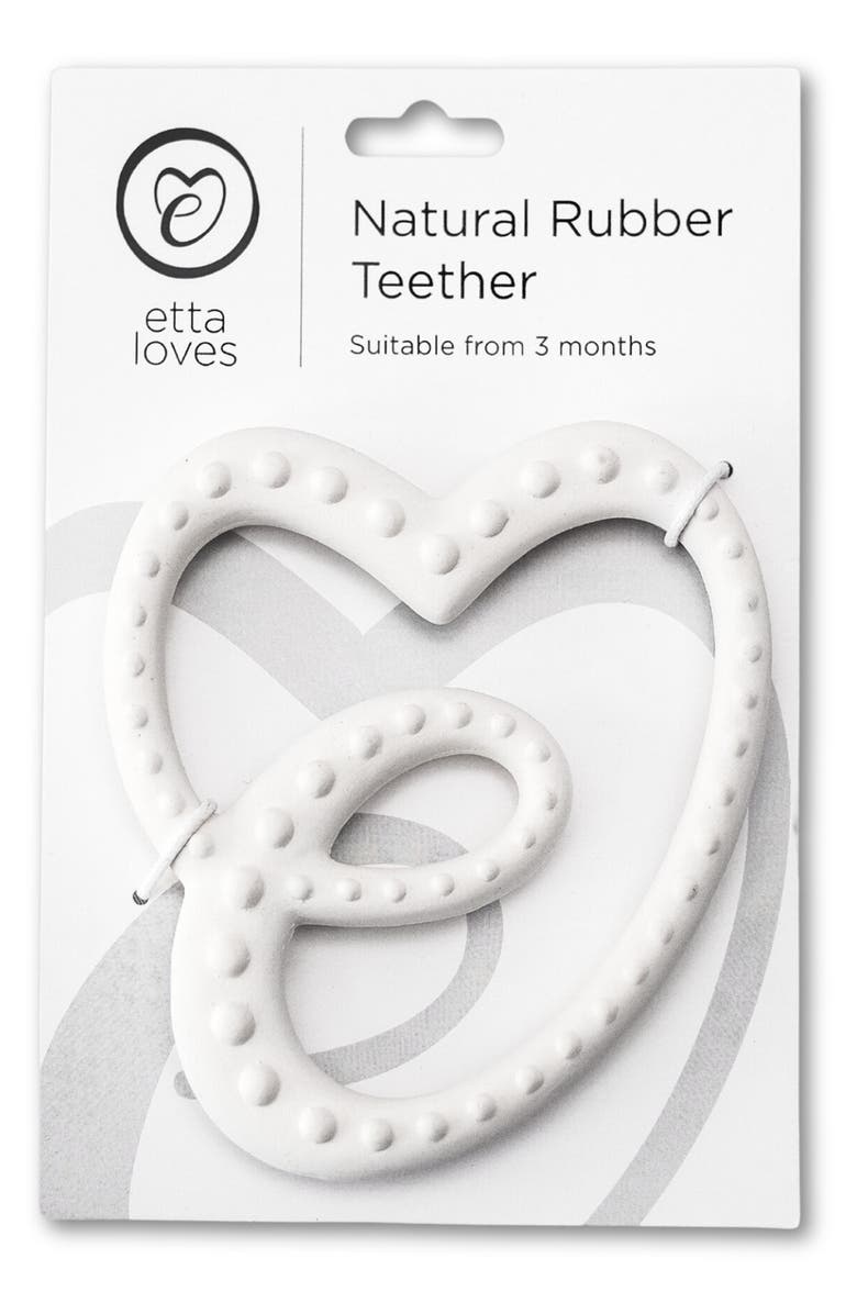 ETTA LOVES Kids' Sensory Rubber Teether, Alternate, color, White