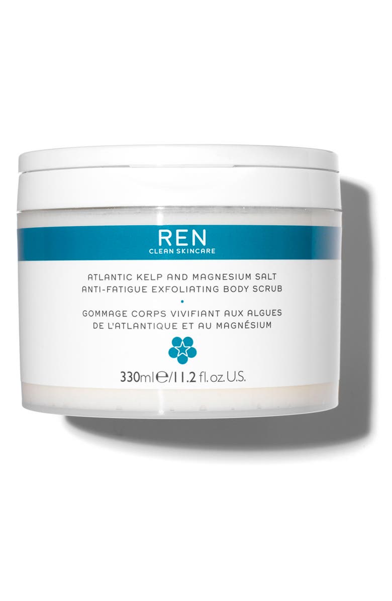 REN Clean Skincare Atlantic Kelp and Magnesium Salt Anti-Fatigue Exfoliating Body Scrub, Main, color, 