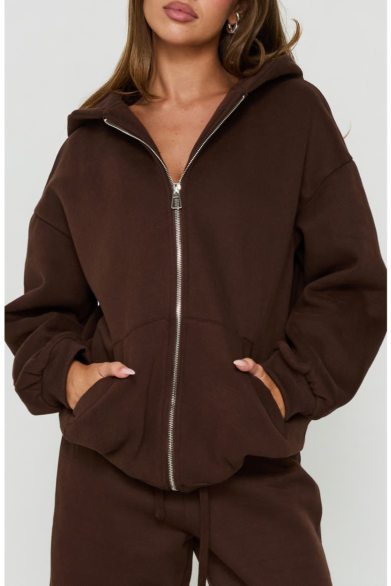 Peytan Full Zip Hoodie, Main, color, BROWN