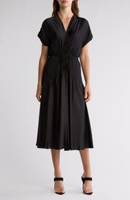Vince Cap Sleeve Satin Dress