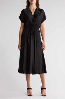 Vince Cap Sleeve Satin Dress