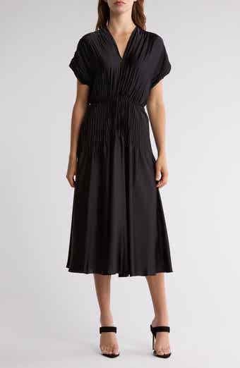 Vince Cap Sleeve Satin Dress