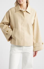 MANGO Cuba Oversize Short Cotton Trench Coat