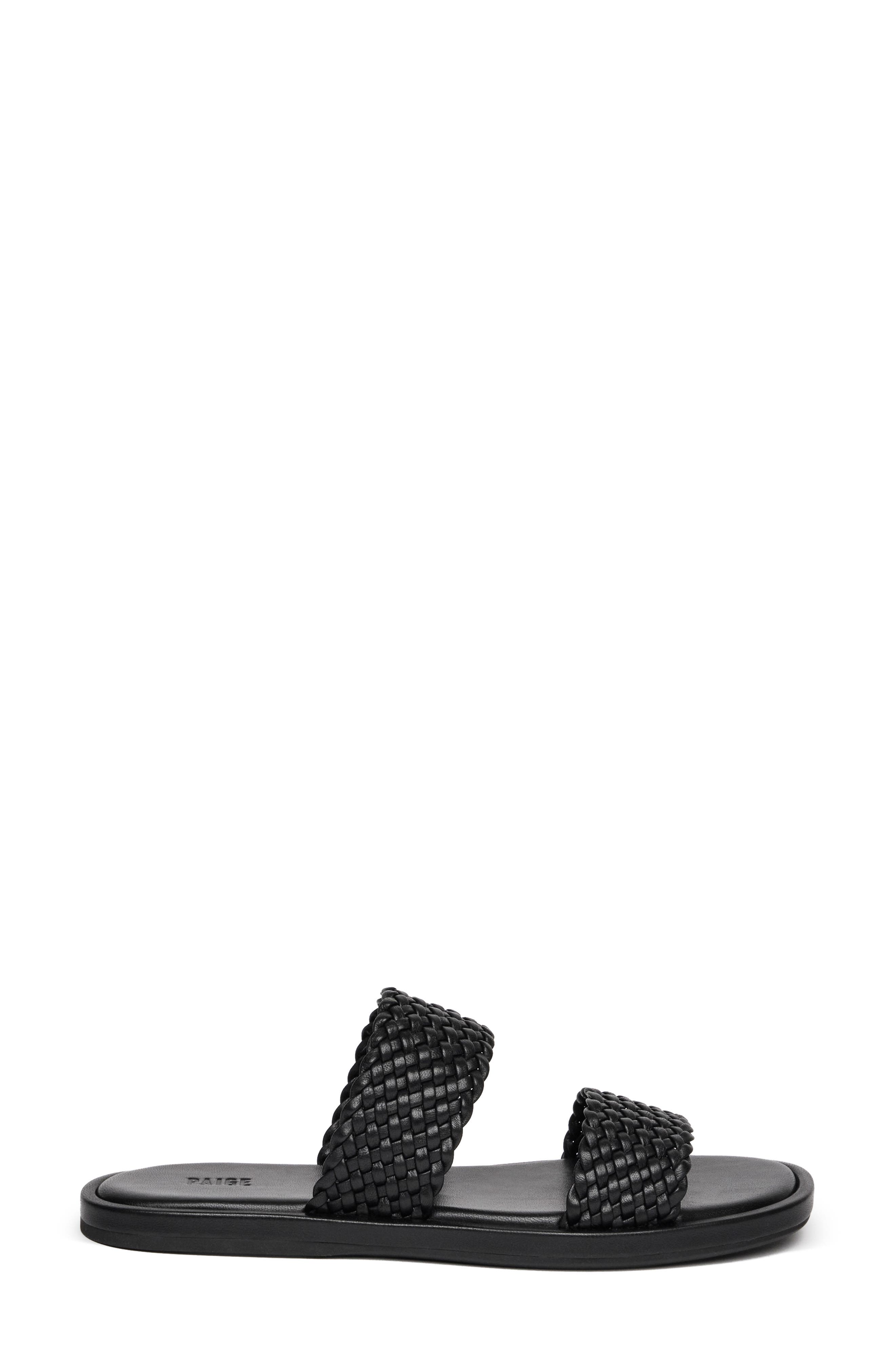 PAIGE Dakota Basket Weave Slide Sandal, Alternate, color, Black