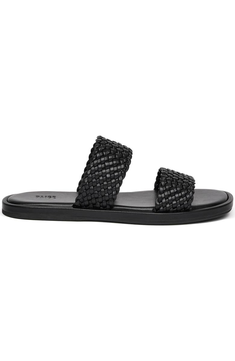 PAIGE Dakota Basket Weave Slide Sandal, Alternate, color, Black
