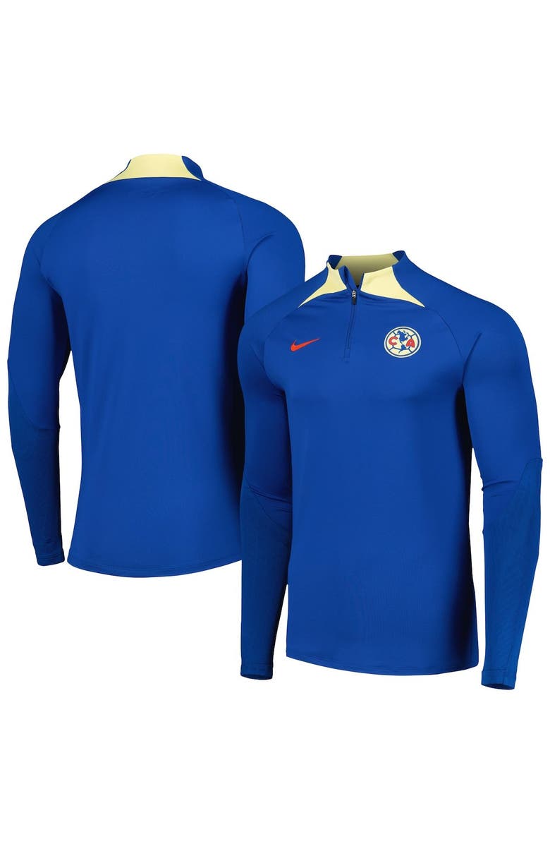 Nike Men's Nike Blue Club America Strike Drill 2023/24 Performance Quarter-Zip Long Sleeve Top, Main, color, Blue