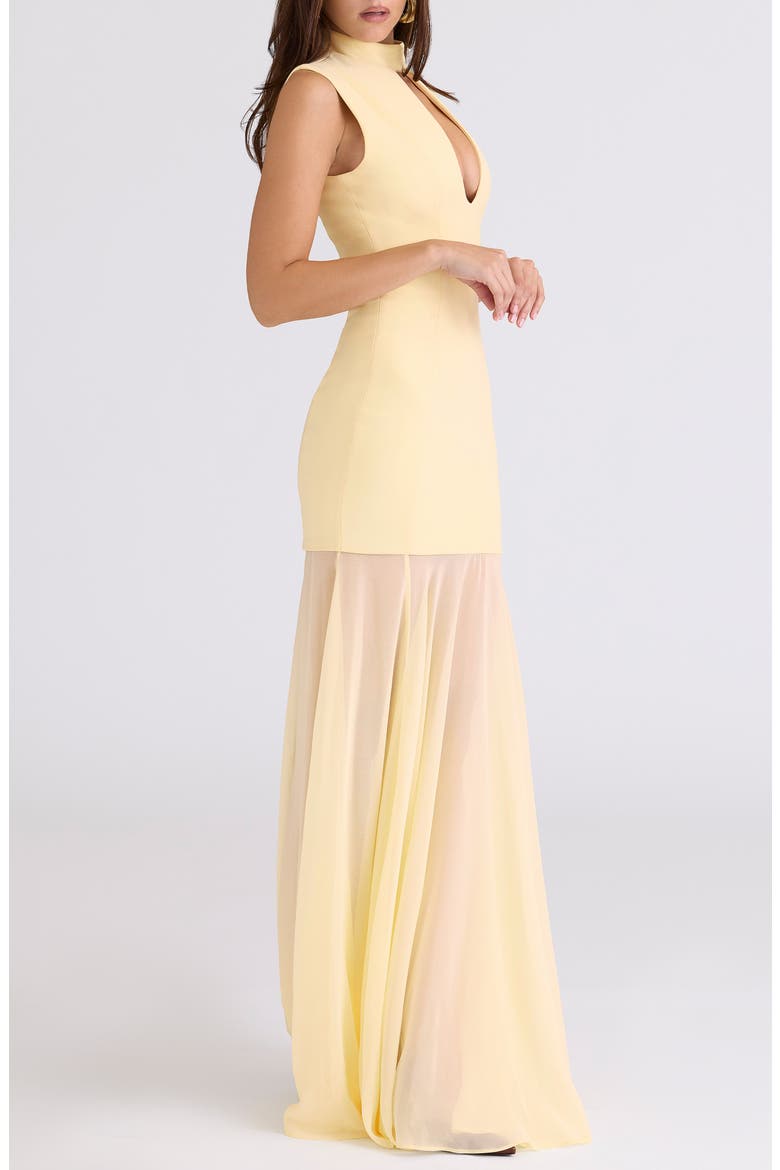 gold crepe dress Yellow Crepe 3D Evening Dress Purple / US 16