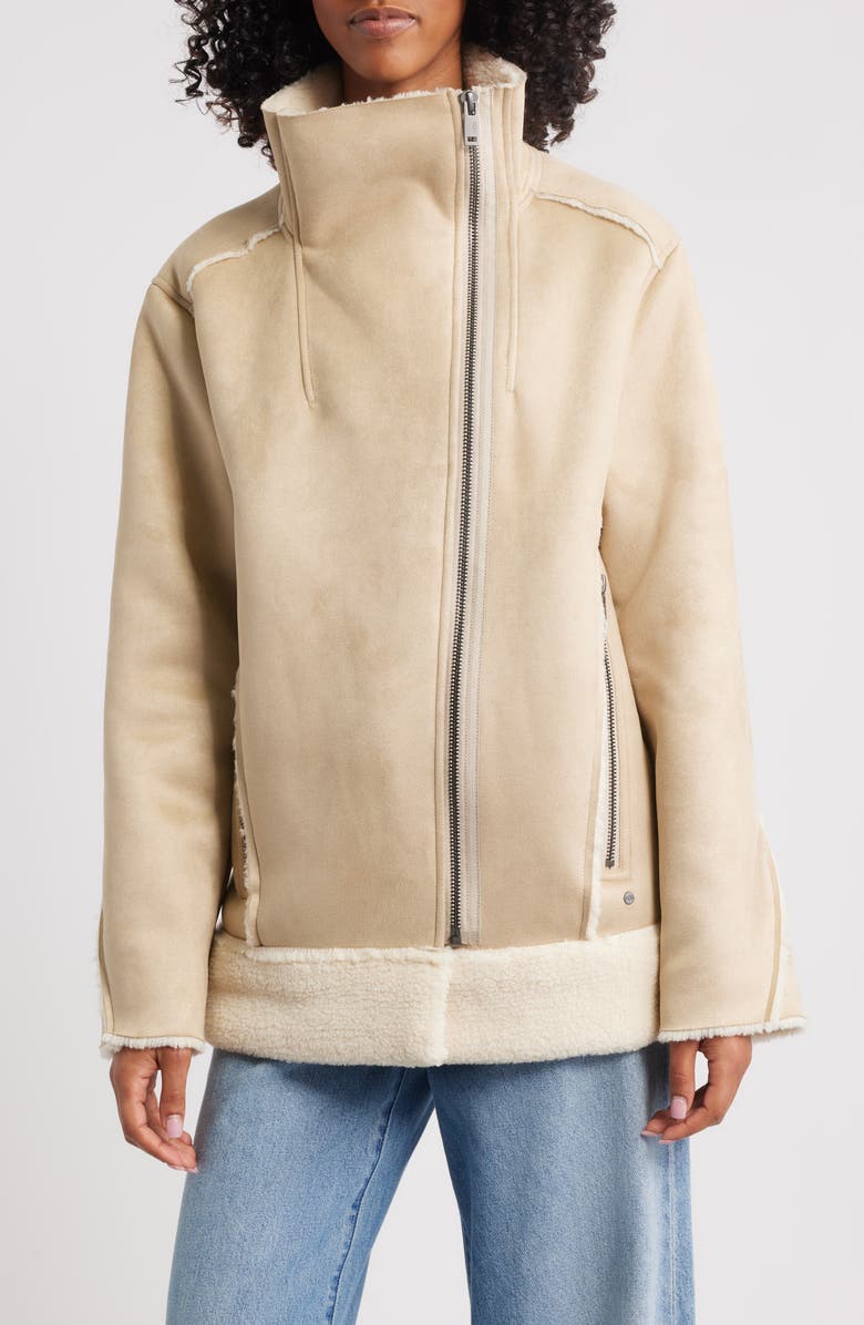 UGG<sup>®</sup> Avelie Luxefluff Faux Shearling Jacket, Main, color, Sand