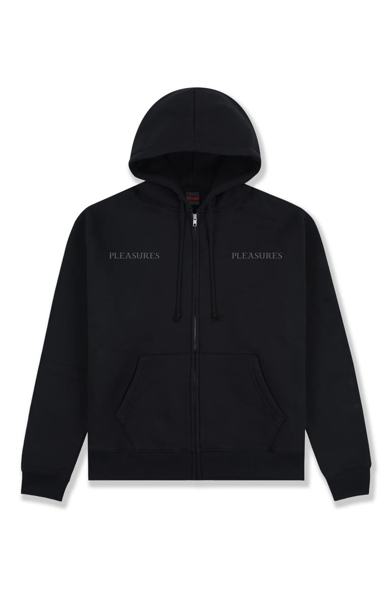 Spine Zip Hoodie, Main, color, BLACK