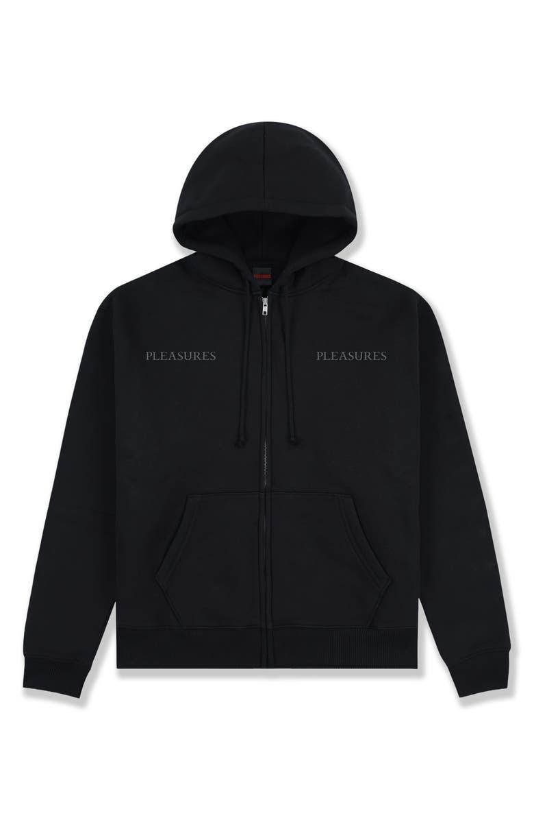 PLEASURES Spine Zip Hoodie, Main, color, Black