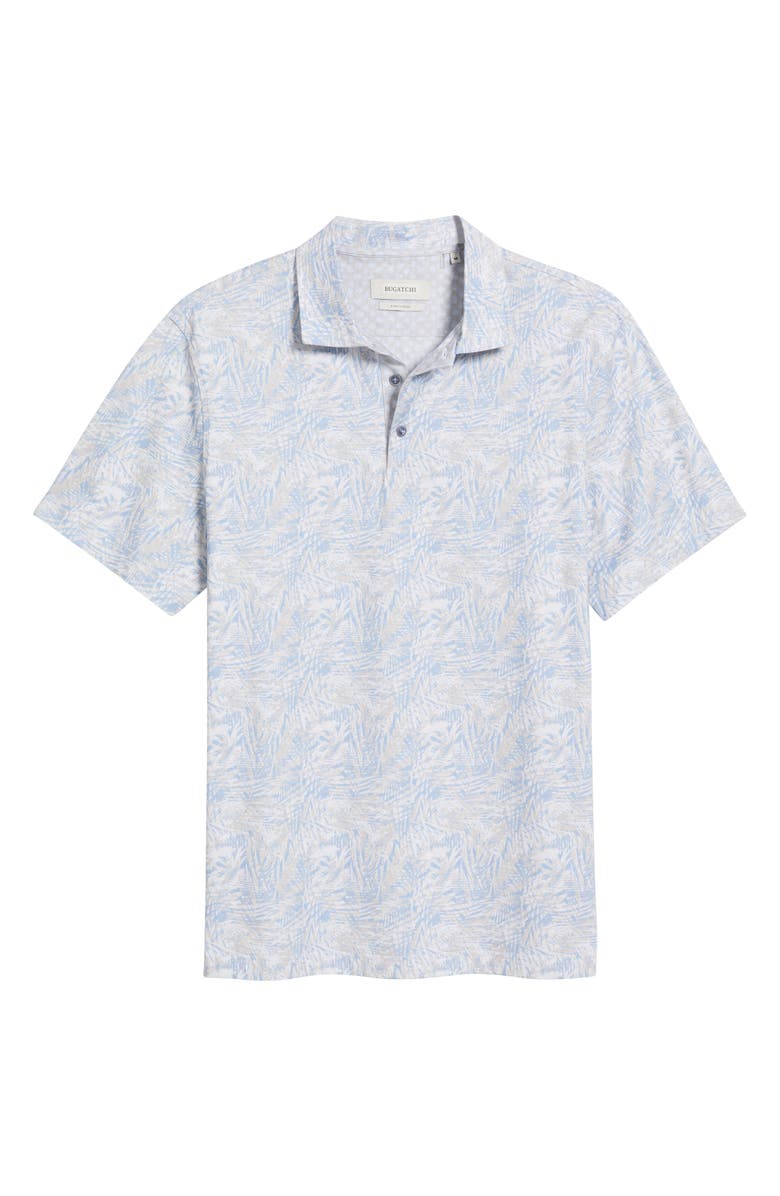 Bugatchi Vincent OoohCotton<sup>®</sup> Palm Tree Print Polo, Alternate, color, Air Blue