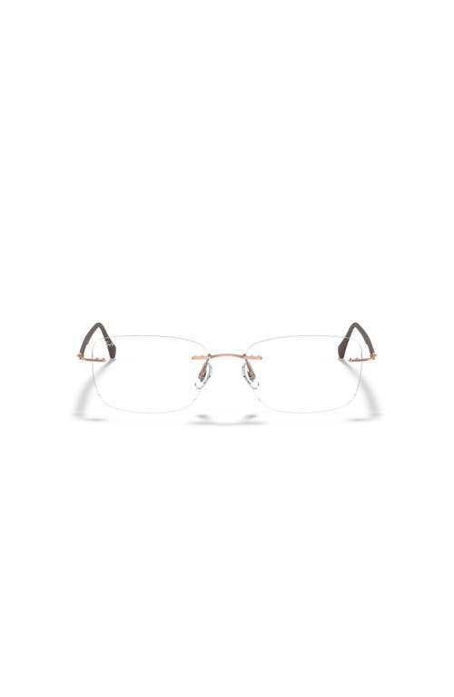 Ray Ban Ray-ban 52mm Rectangle Optical Glasses In Metallic
