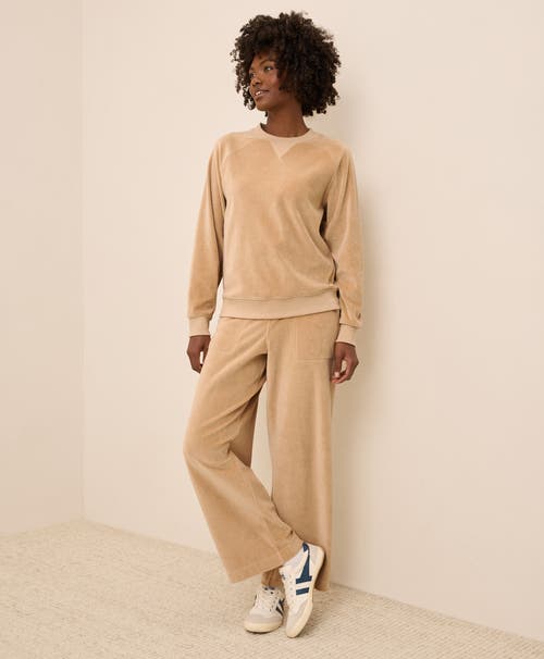 Pact Pure Velour Crew Sweatshirt In Neutral