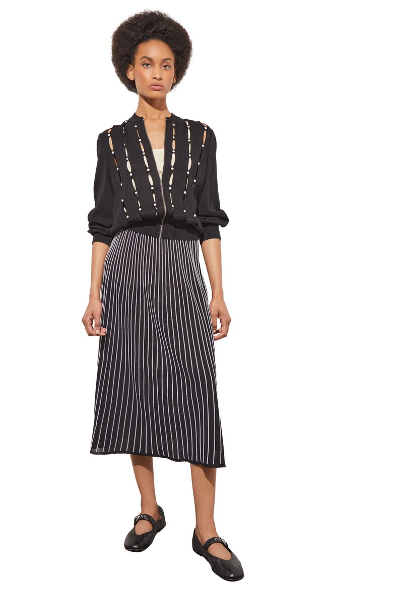 Zip Cardigan, Alternate, color, BLACK