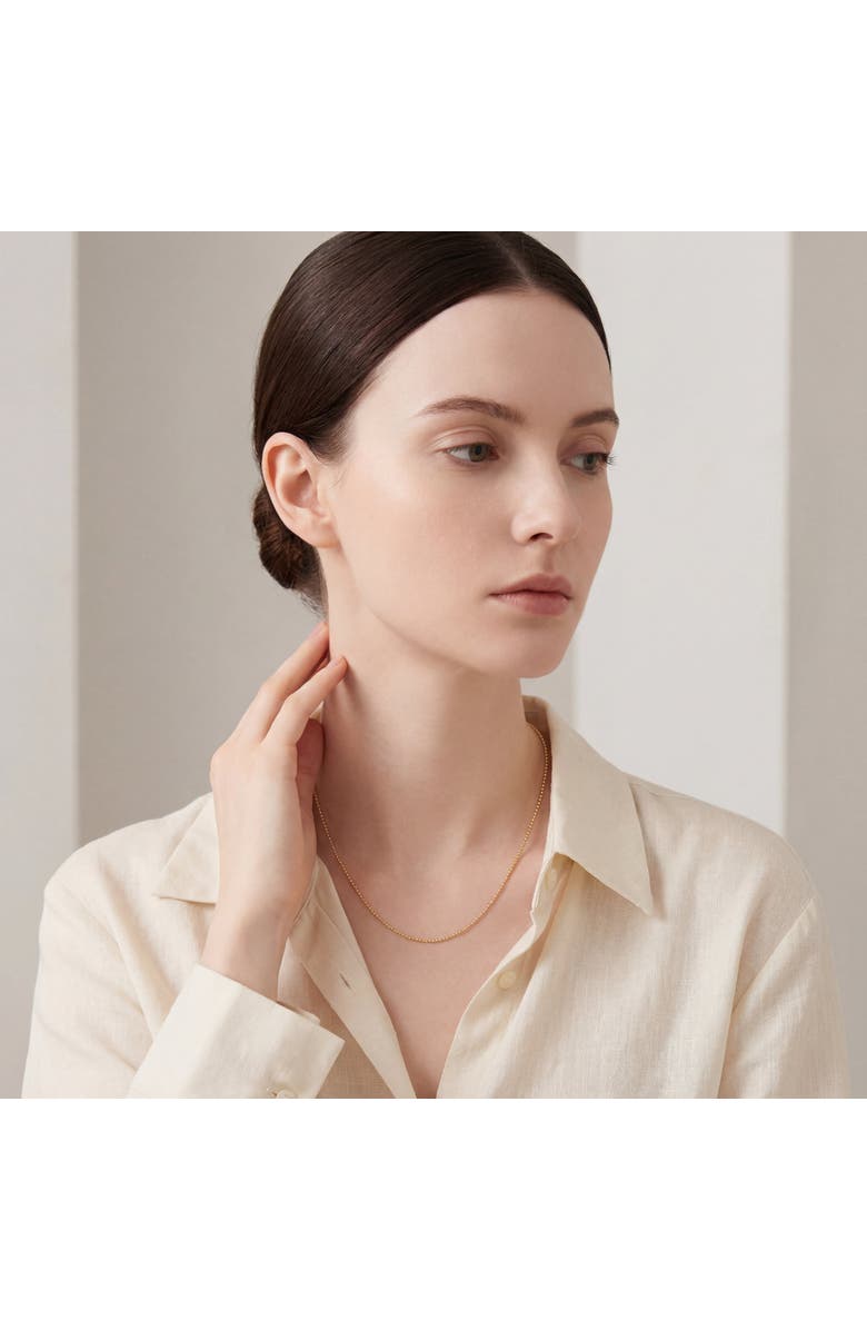 Ancona Jewelry 14K Yellow Gold 1mm Diamond Cut Moon Chain Necklace 16 Inch, Alternate, color, Yellow