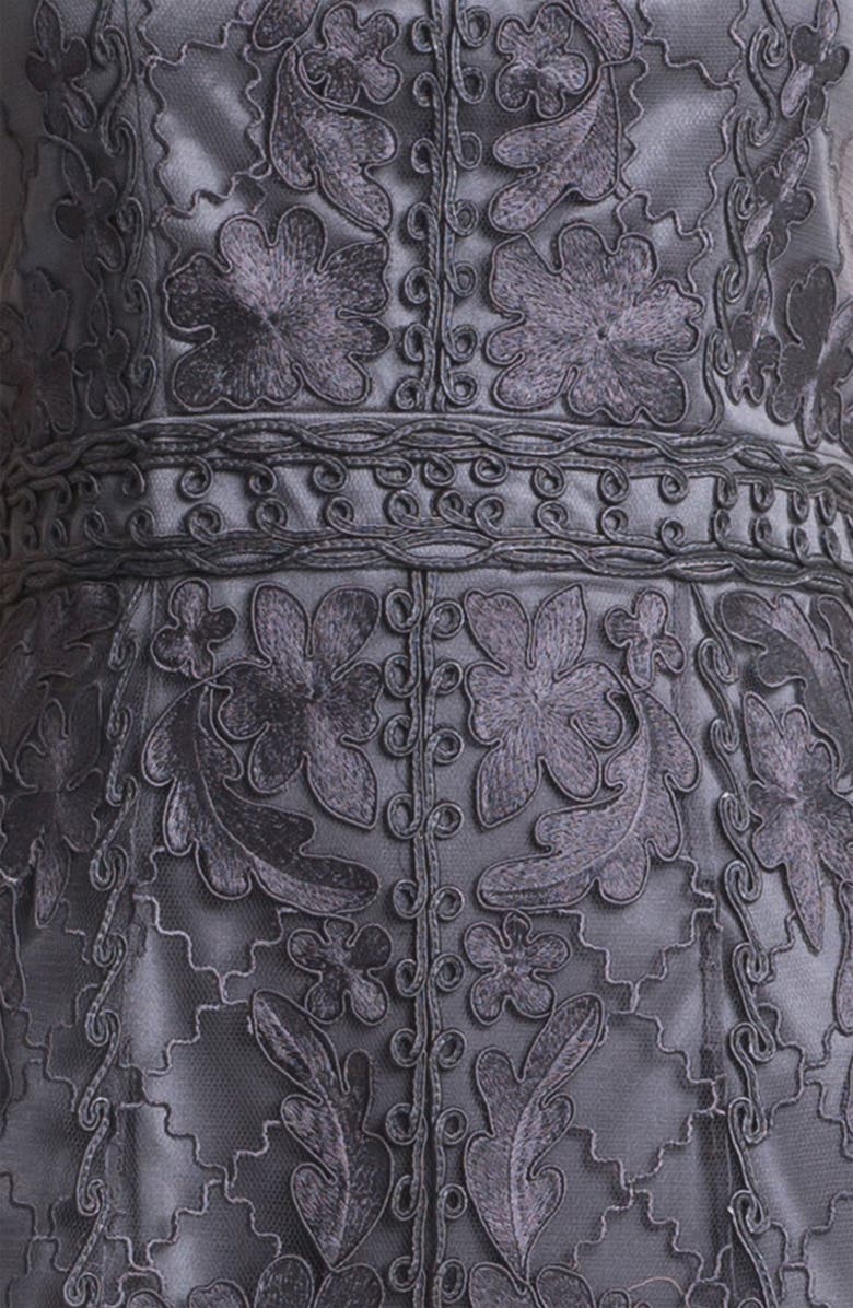 Sue Wong Sleeveless Embroidered Tulle Dress, Alternate, color, 