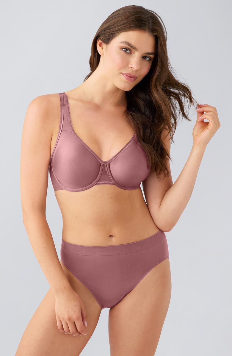 Wacoal Basic Beauty Seamless Underwire Bra, Alternate, color, Rose Brown
